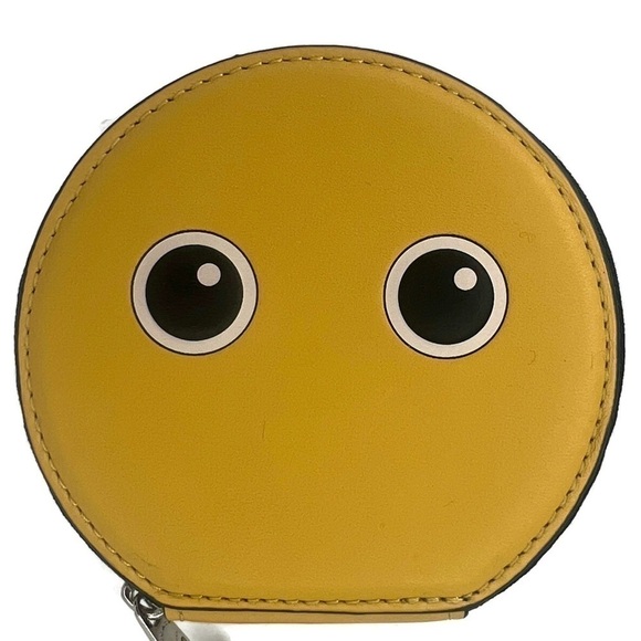 😃Coach Emoji Speechless Eyes Yellow Circle Coin Bag and Keychain Set NWT - Picture 6 of 12